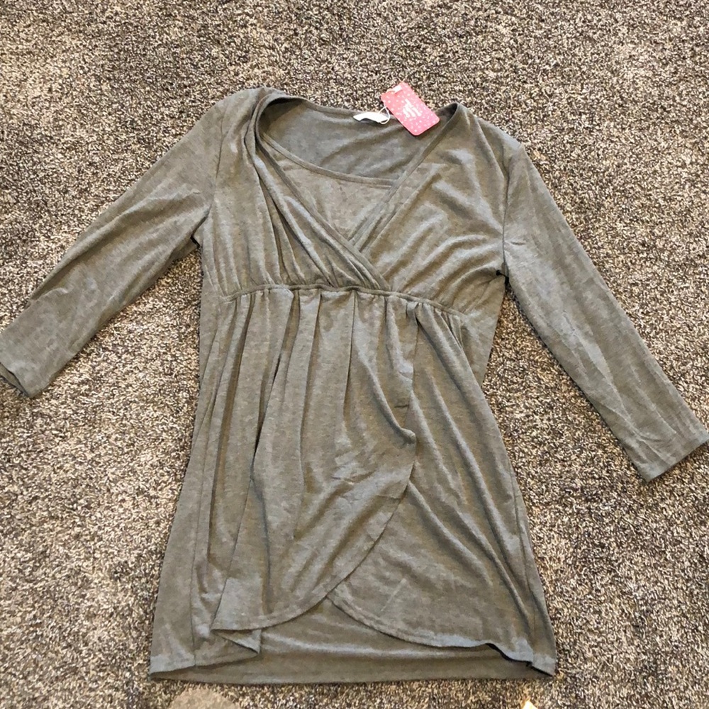Grey Maternity / Nursing Dress